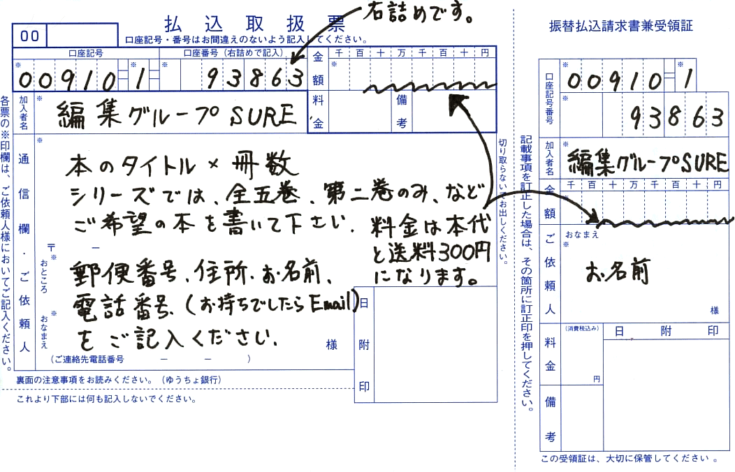 払込用紙記入例